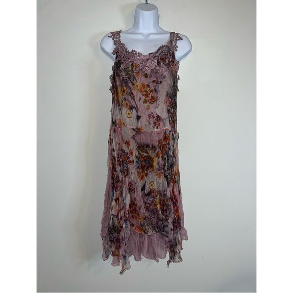 Vintage Silk Butterfly Fairy Princess Floral Top/Mini Dress - Picture 2 of 13